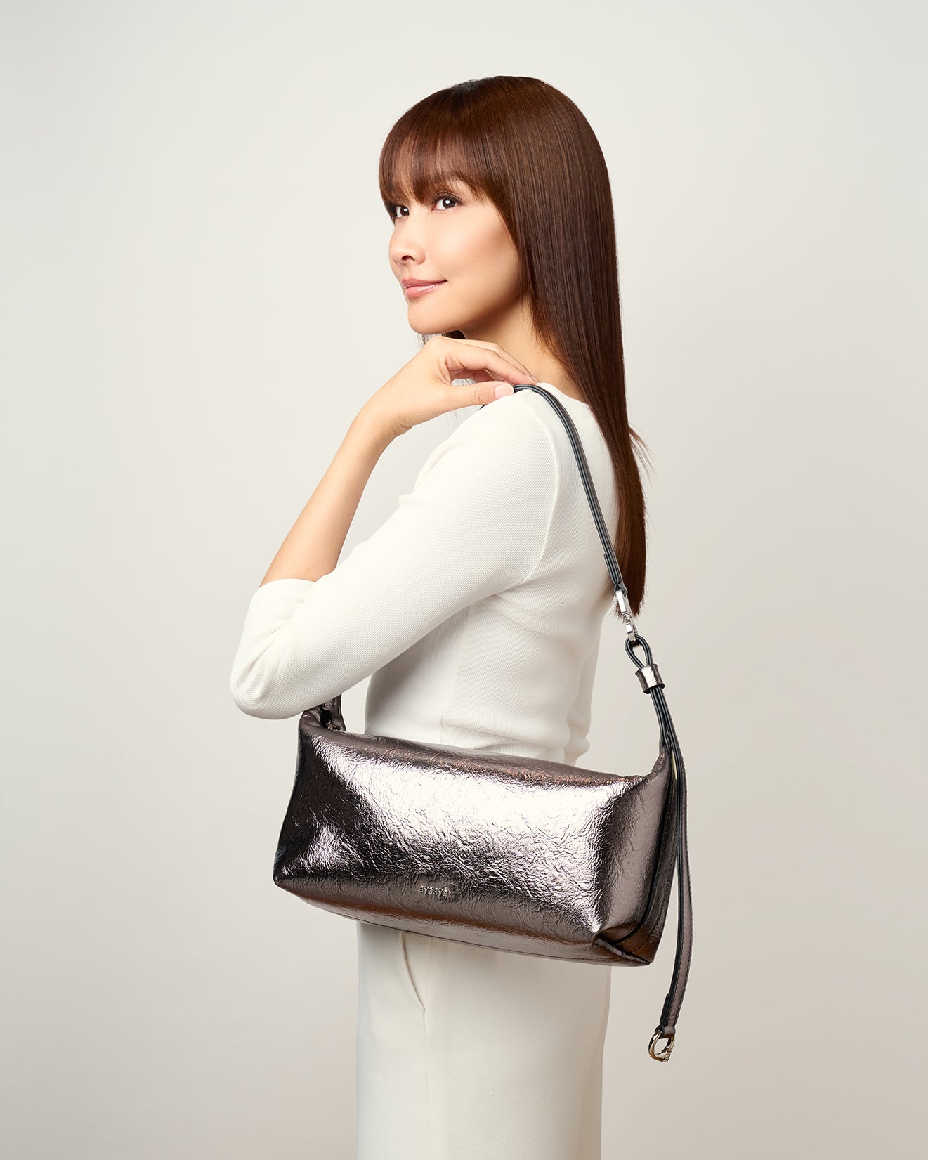 aya♡！新品♡レア♡グレー♡PEARL PRIME TOTE♡ジルバイ Michael Kors Charlotte Large Saffiano Leather Tote, Top-Zip, Pearl