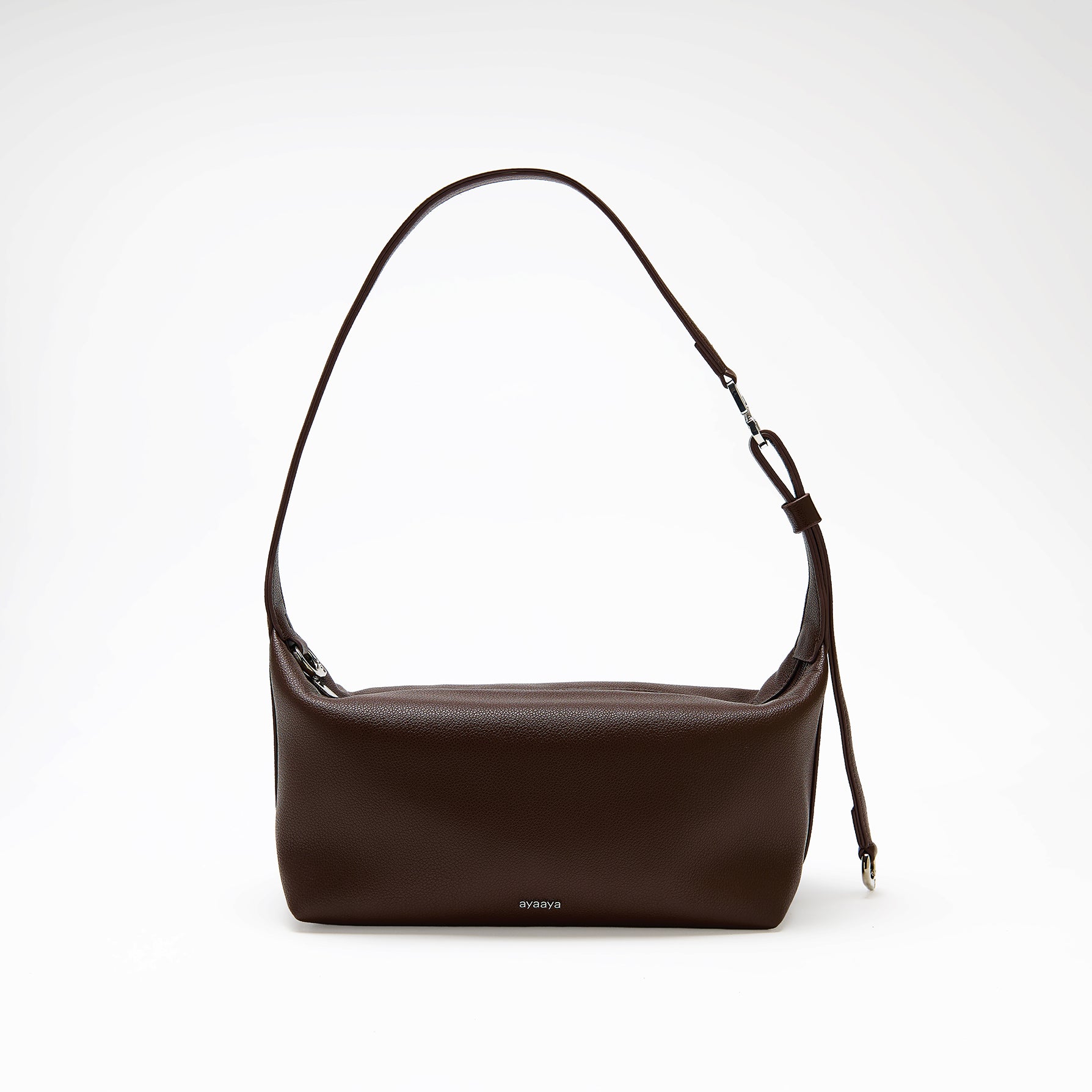 Brown leather bag with a multifunctional strap